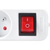 Solight prodlužovací přívod, 6 zásuvek, bílý, vypínač, 2m