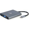 Gembird USB-C 6v1 multiport USB 3.1 + HDMI + VGA + PD + čtečka karet + stereo audio