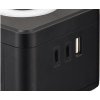 Viking síťový adaptér Y23L, 2x 230 V, 1x USB-A, 2x USB-C, dotykové světlo, černá