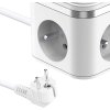 Viking síťový adaptér YC33, 3x 230 V, 1x USB-A, 2x USB-C, tlačítko ON/OFF, délka 1,4 m, bílá