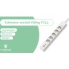 Viking síťová prodlužovací zásuvka YC53, 5x AC 230V, 1x USB-A, 2x USB-C, délka 1,5 m, bílá