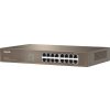 Tenda TEG1016D - 16x Gigabit Switch, Fanless-bez ventilátorů, Rackmount, ochrana proti přepětí