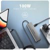 AXAGON HMC-5H, USB 5Gbps hub, 3x USB-A, HDMI 4k/30Hz, PD 100W, kábel USB-C 100cm