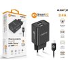 Aligator síťová nabíječka, 2x USB, smart IC, 2,4 A, kabel USB-C 2A, černá
