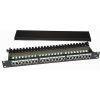 19" Patch panel EXCLUSIVE s 24 portmi, FTP (SFTP, STP), Cat 6, s hrotom