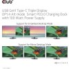 Club3D Dokovací stanice USB-C, Triple Display DP 1.4 Alt mode Smart PD3.0 Charging Dock with 100 Watt PS