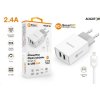 Aligator síťová nabíječka, 2x USB, kabel Lightning 2A, smart IC, 2,4 A, bílá