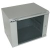 XtendLan 19" nástěnný rozvaděč 9U 600x450, nosnost 60 kg, skleněné kouřové dveře, svařovaný, šedý