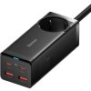 Baseus GaN3 Pro rychlonabíjecí stolní adaptér 2x USB-C + 2x USB-A + AC 100W 1.5m kabel černá