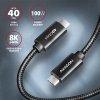 AXAGON BUCM432-CM10AB, NewGEN+ kábel USB-C <-> USB-C, 1m, USB4 Gen 3×2, PD 100W 5A, 8K HD, ALU, opletenie, čierny