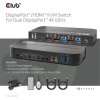 Club3D Network Switch - Prepínač, DP/HDMI KVM prepínač - Dual DP 4K 60Hz