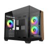 Cooler Master case Elite 481 Wood, mATX, Průhledná bočnice, 3x 120mm ARGB Fan, Černá