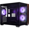 Cooler Master case Elite 481 Wood, mATX, Průhledná bočnice, 3x 120mm ARGB Fan, Černá