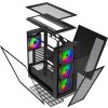 EVOLVEO Rhino, skříň eATX/ATX, 4x ARGB ventilátor 120mm, boční panel temperované sklo + mřížkovaný přední panel