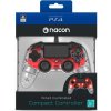 Nacon Wired Compact Controller - ovladač pro PlayStation 4 - průhledný červený