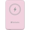 VERBATIM Powerbanka Charge 'n' Go, Magnetická, 10000 mAh, USB-C, Růžová