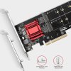 POUŽITÉ (SECOND HAND) - AXAGON PCEM2-ND, PCIe x8 řadič - 2x M.2 NVMe M-key slot, RAID, podpora desek bez bifurkace, vč.