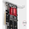POUŽITÉ (SECOND HAND) - AXAGON PCEM2-ND, PCIe x8 řadič - 2x M.2 NVMe M-key slot, RAID, podpora desek bez bifurkace, vč.