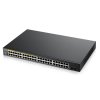 Zyxel GS1900-48HP v2 50portový gigabitový webový inteligentný PoE prepínač, 48x gigabitový RJ45 (24x PoE), 2x SFP, rozpočet PoE 170W