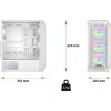 EVOLVEO Xenon, skříň ATX, 4x ARGB ventilátor 120mm, přední panel airflow mesh, bílá