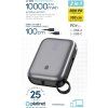 Platinet Powerbanka 10000 mAh 20W Power Delivery, 2xUSB-C, 1xUSB-A, kabel USB-C 1m, černá