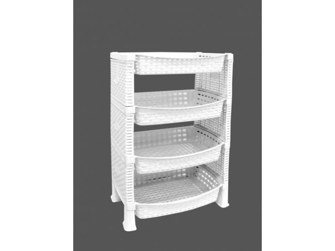 Mega Plast, SHELF regál polyratan, 41 x 30 x 65 cm, bílý