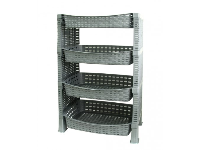 Mega Plast, SHELF regál polyratan, 41 x 30 x 65 cm, světle šedá