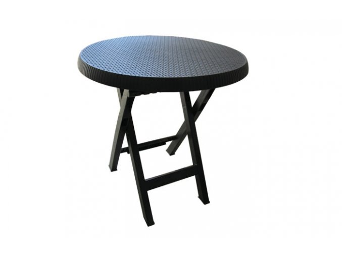 2241 mega plast plastovy skladaci stul teo prumer 70 cm antracit