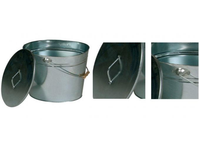 Lienbacher, pozink. oválná nádoba na popel s víkem 24 l, 40 x 25 x 35 cm