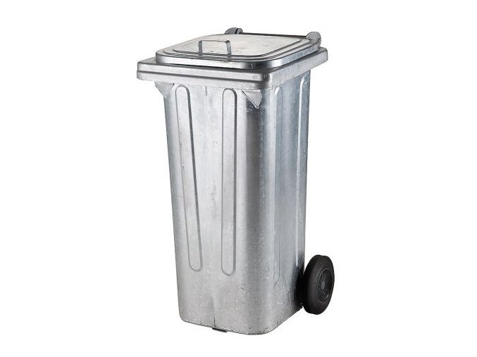 vyr 49507623 01 zarove zinkovana nadoba s vikem a kolecky na komunalni odpad 120l