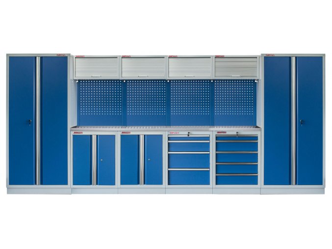 Kvalitní PROFI BLUE dílenský nábytek - 4535 x 495 x 2000 mm - MTGS1300BB3