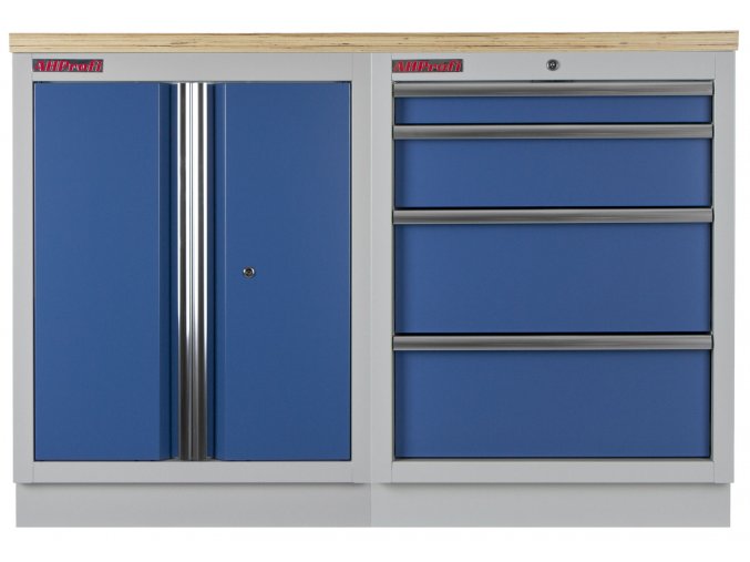 Sestava kvalitních PROFI BLUE dílenských skříněk s pracovní deskou - MTGS1300BAL07 Blue