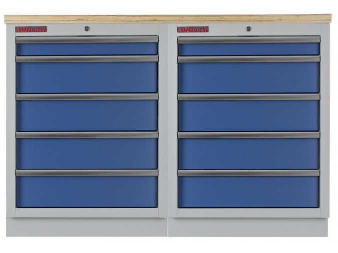 Sestava kvalitních PROFI BLUE dílenských skříněk s pracovní deskou - MTGS1300BAL11 Blue