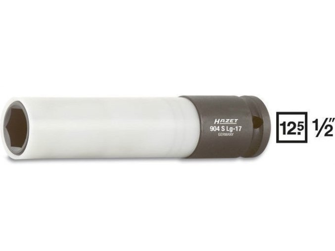 Kovaný vnitřní nástrčný klíč hluboký 1/2" šestihranný 17 mm HAZET 904SLg-17 - HA100576