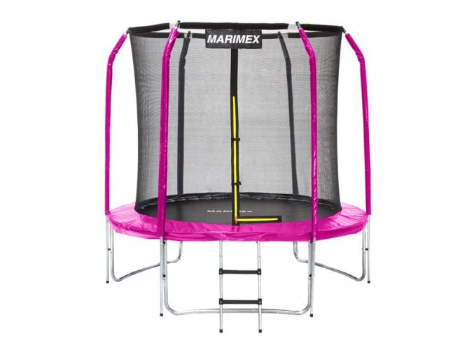 Trampolína Marimex Standard 244 cm růžová + ochranná síť + schůdky ZDARMA