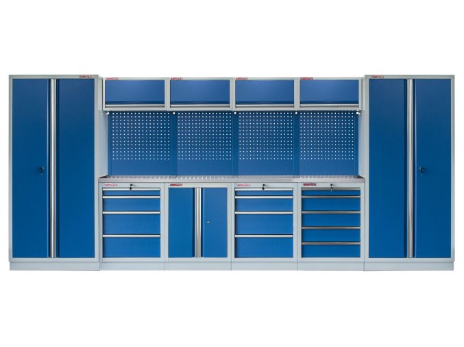 Kvalitní PROFI BLUE dílenský nábytek - 4535 x 2000 x 495 mm - MTGS1300A22