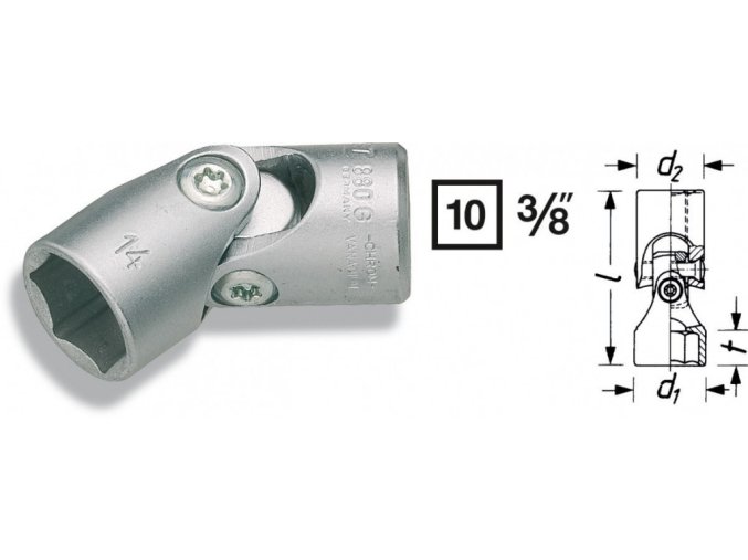 Nástrčné hlavice s kloubem 6-hr. 880G-16 Hazet