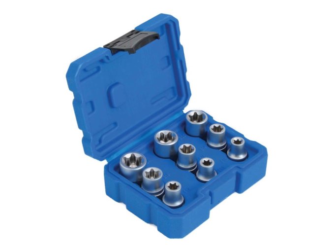 Nástrčné klíče, E-Torx, 1/2", E10 - E24, 9 ks - SSE912