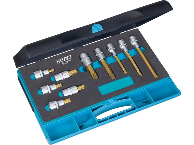 Sada nástrčných hlavic XZN 1/2", 10 ks, TIN, Hazet 990/10