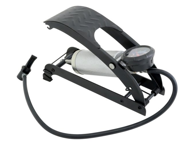 Hustilka nožní s manometrem jednopístová 1x120mm