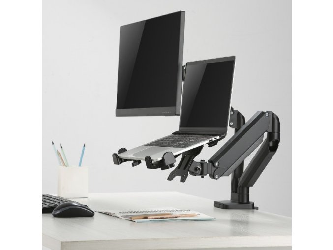 Plně polohovatelný stolní držák notebooku a monitoru 836F160