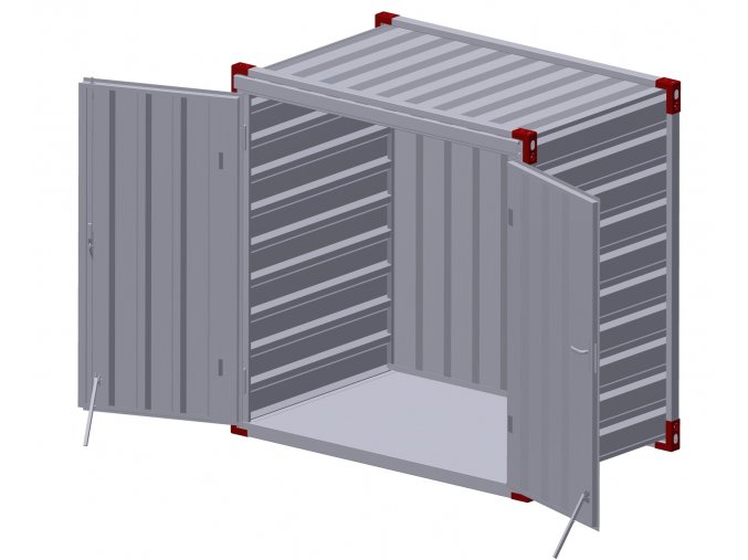 Kontejner 1375 x 2200 mm s ocelovou podlahou – dvoukřídlé dveře v čelní stěně 2