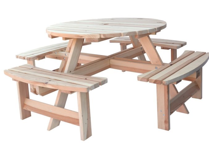 piknik round masiv dreveny set 1