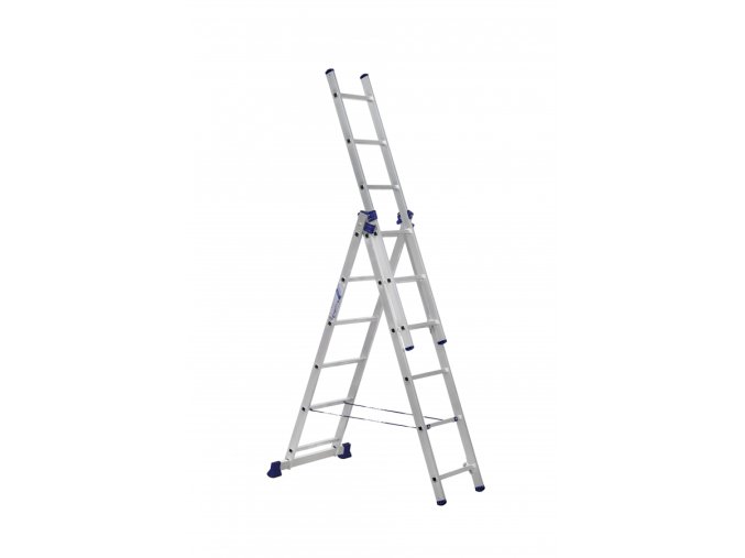 5751 alumet univerzalni 3 dilny zebrik 3x7 pricek 44 x 197 cm max 150 kg zaruka 5 let