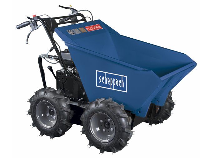 Scheppach DP 3000 - kolový přepravník 4x4 s nosností 300 kg a mechanickým sklápěním korby