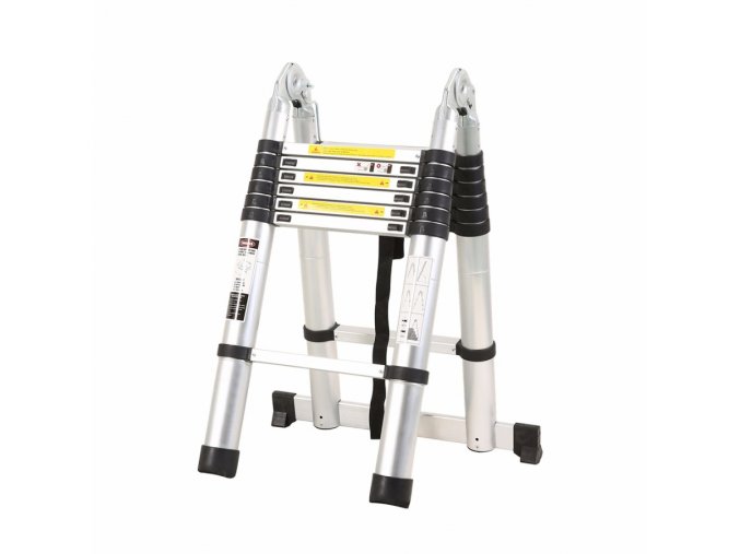 10374 1 igotrend teleskopicke stafle 7 plus 7 stupnu nosn 150kg hlinik 1 2mm delka pri rozlozeni az 440 cm