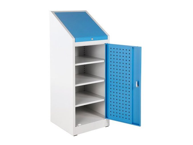 vyr 42597271 1 dilenska skrin na naradi s pultem a policemi