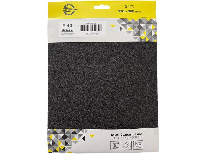 plátno brusné na kov,dřevo zr.150, 230x280mm (3ks)