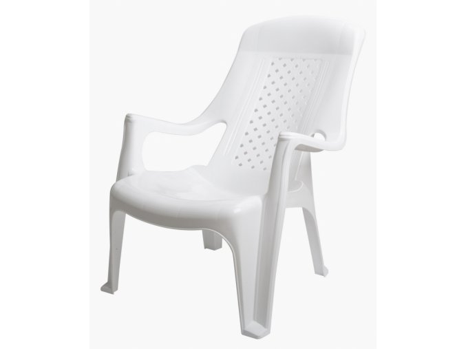 Mega Plast, plastová židle Club, rozměr 85 x 60 cm, výška 81 cm, bílá