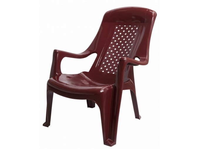 Mega Plast, plastová židle Club, rozměr 85 x 60 cm, výška 81 cm, bordó